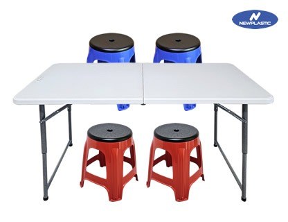 뉴플라스틱 브로몰딩 접이식 테이블 1200 원형의자 세트 코스트코 다용도테이블